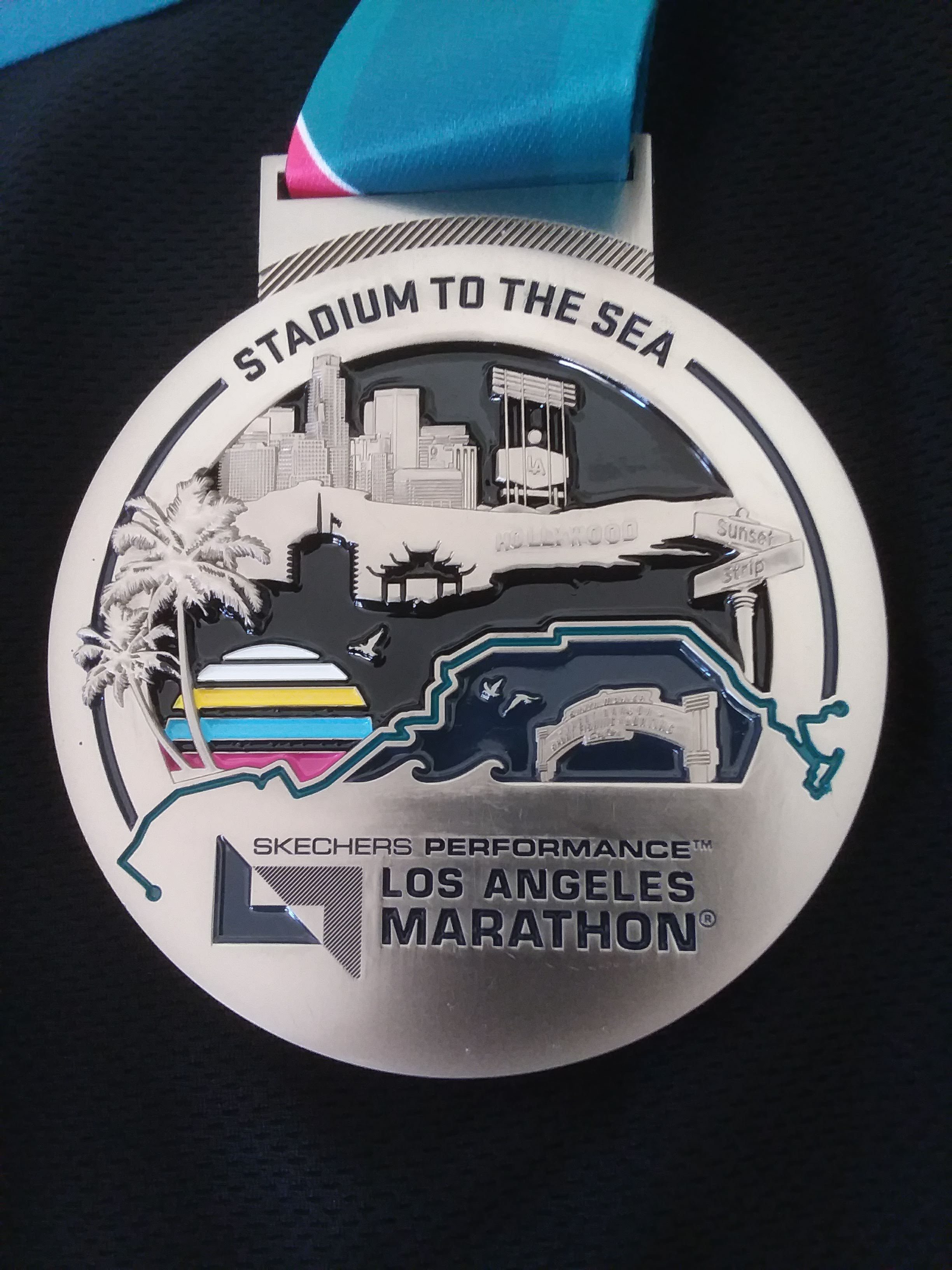 Marathon, 2019, L.A., Finishers Medal, Back, CU